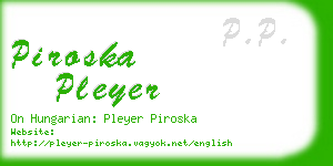 piroska pleyer business card